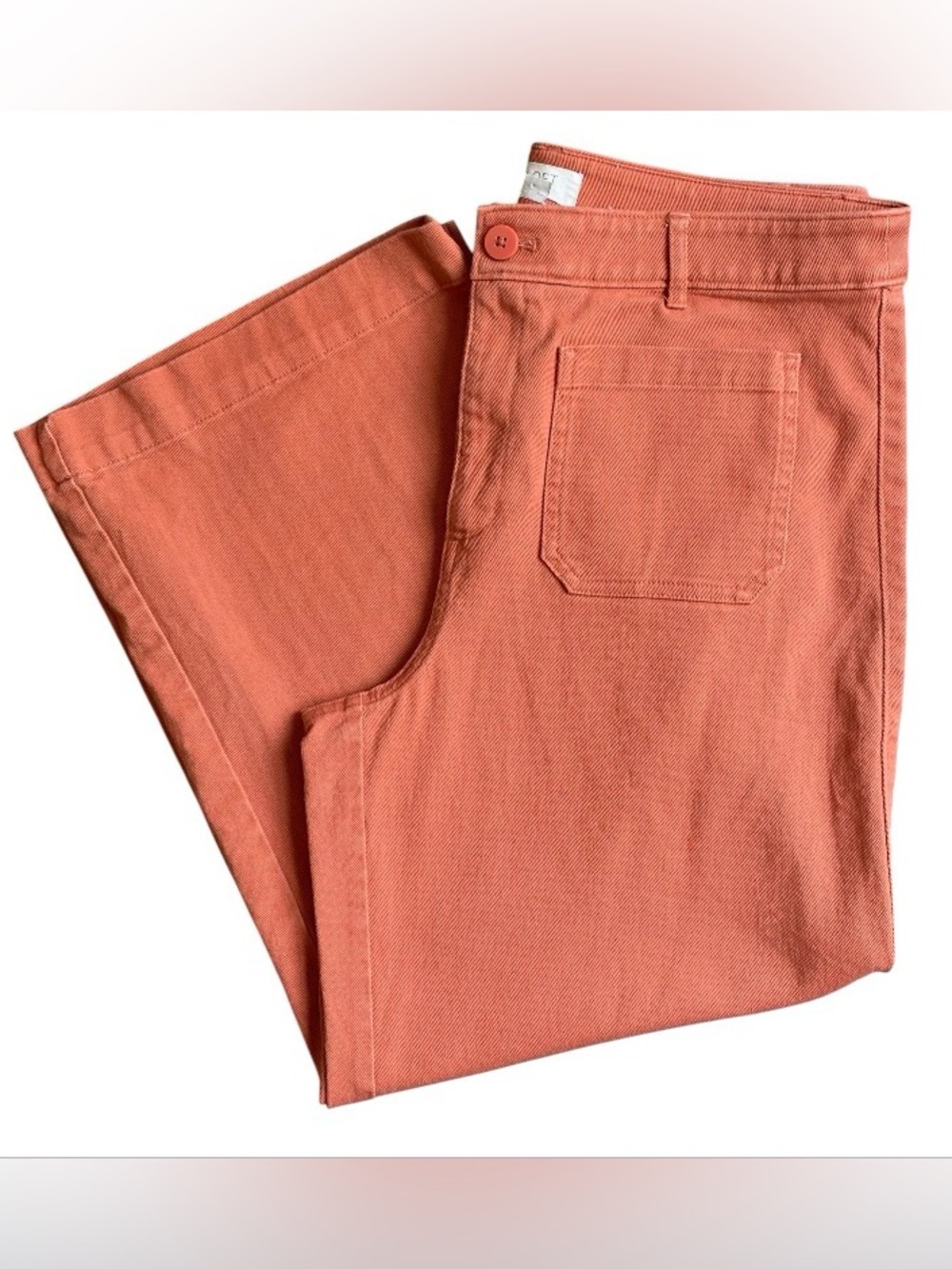 LOFT Outlet Palmer Wide Leg Crop Pants Size 12 Terra Cotta Orange - Picture 10 of 12